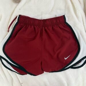 Nike Red and White Athletic Shorts Lightweight Breathable Design